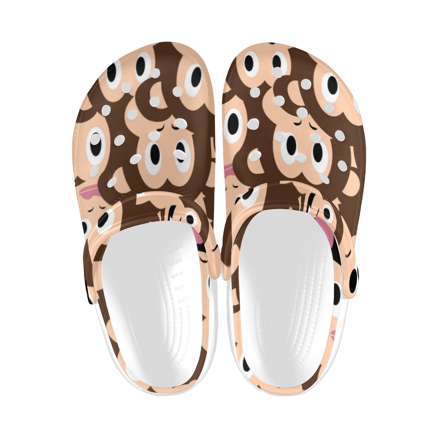Emoji Monkey Print Pattern Unisex Clogs Shoes