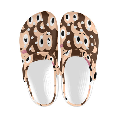 Emoji Monkey Print Pattern Unisex Clogs Shoes
