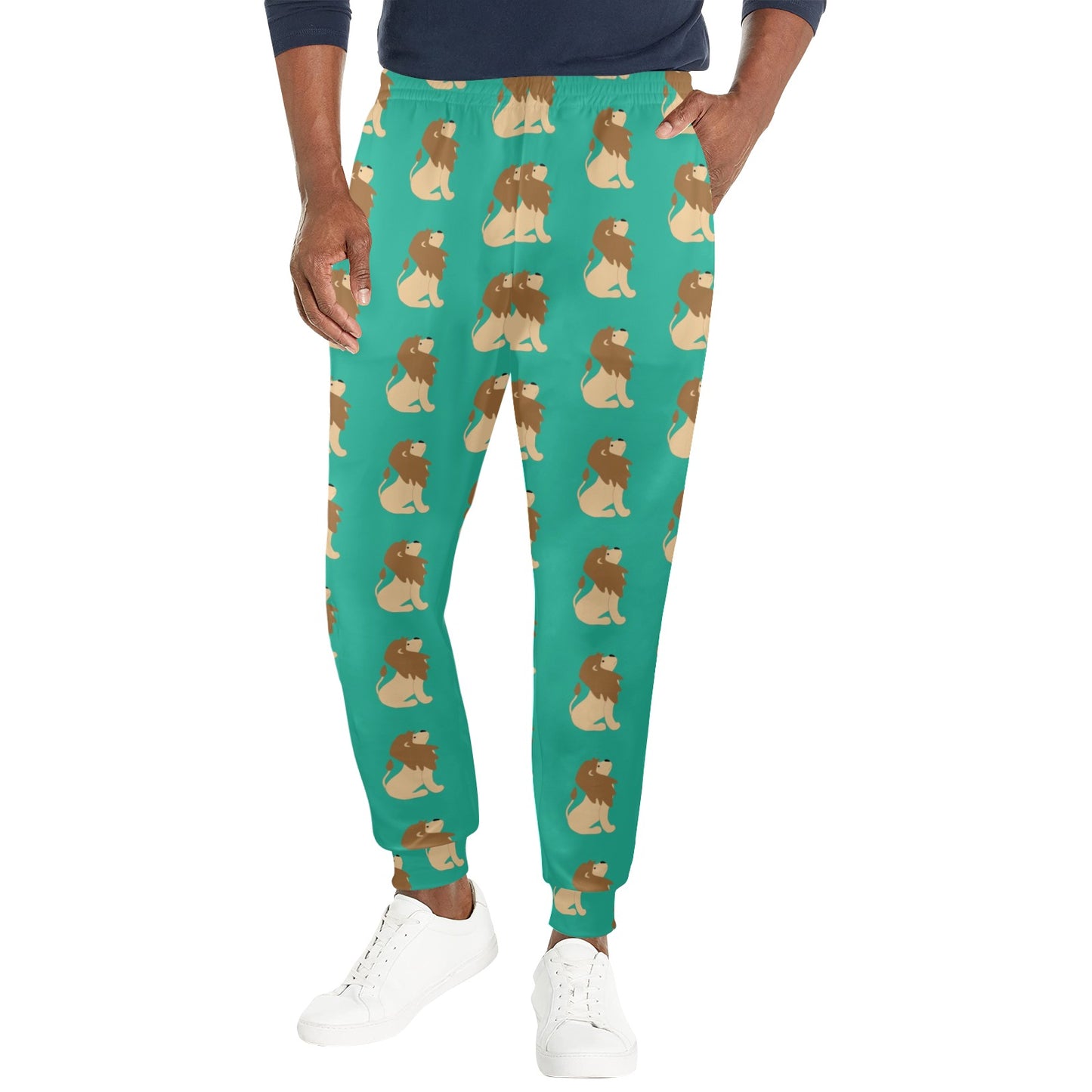 Lion Pattern Print Design 02 Men's Casual Track Pants