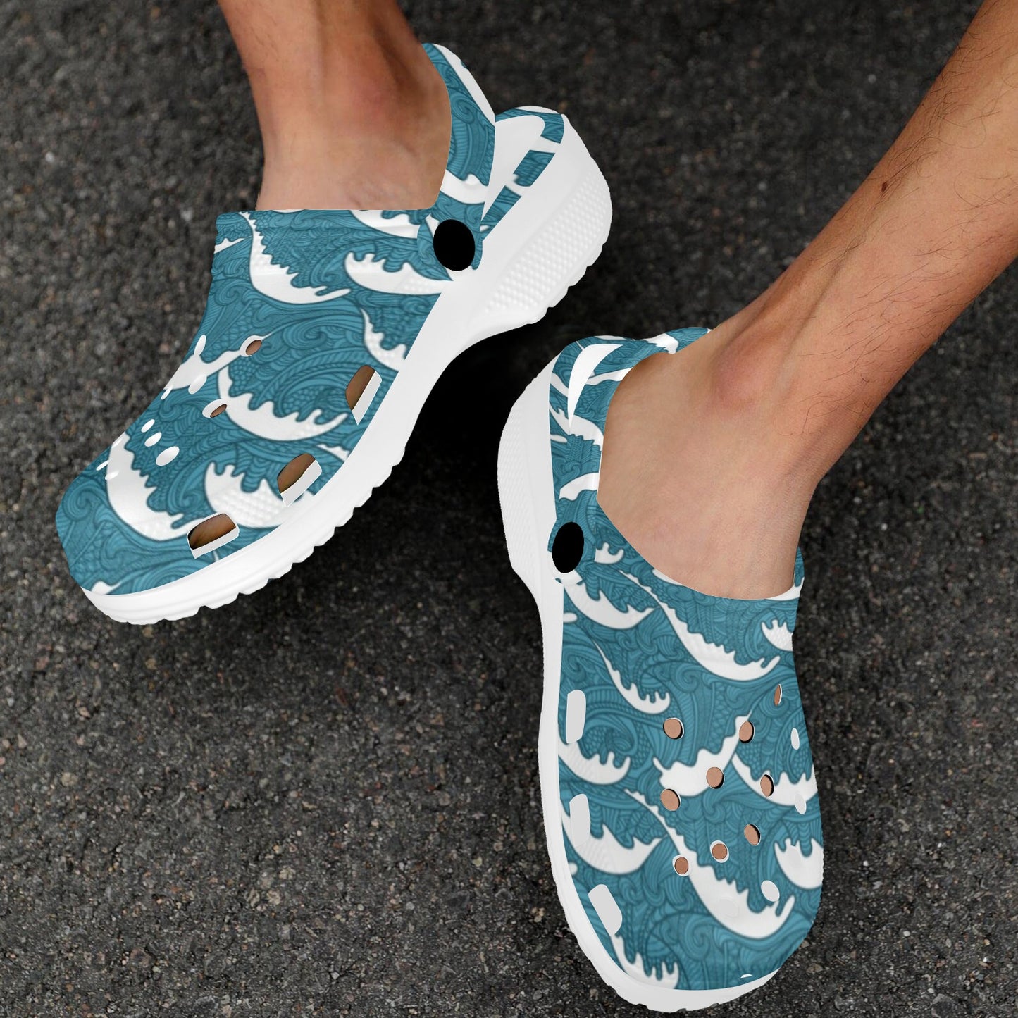 Surf Wave Tribal Design Unisex Clogs Shoes