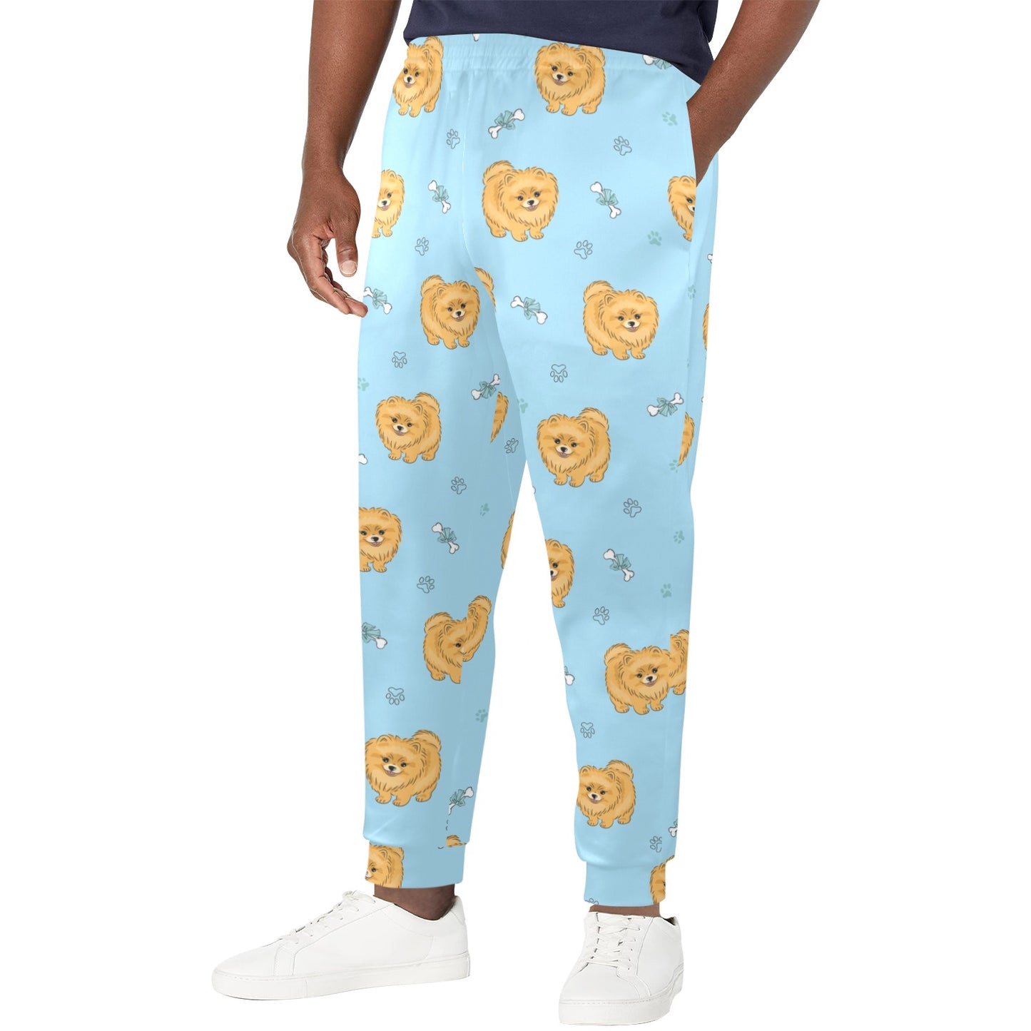 Pomeranians Pattern Print Design A03 Men's Casual Track Pants