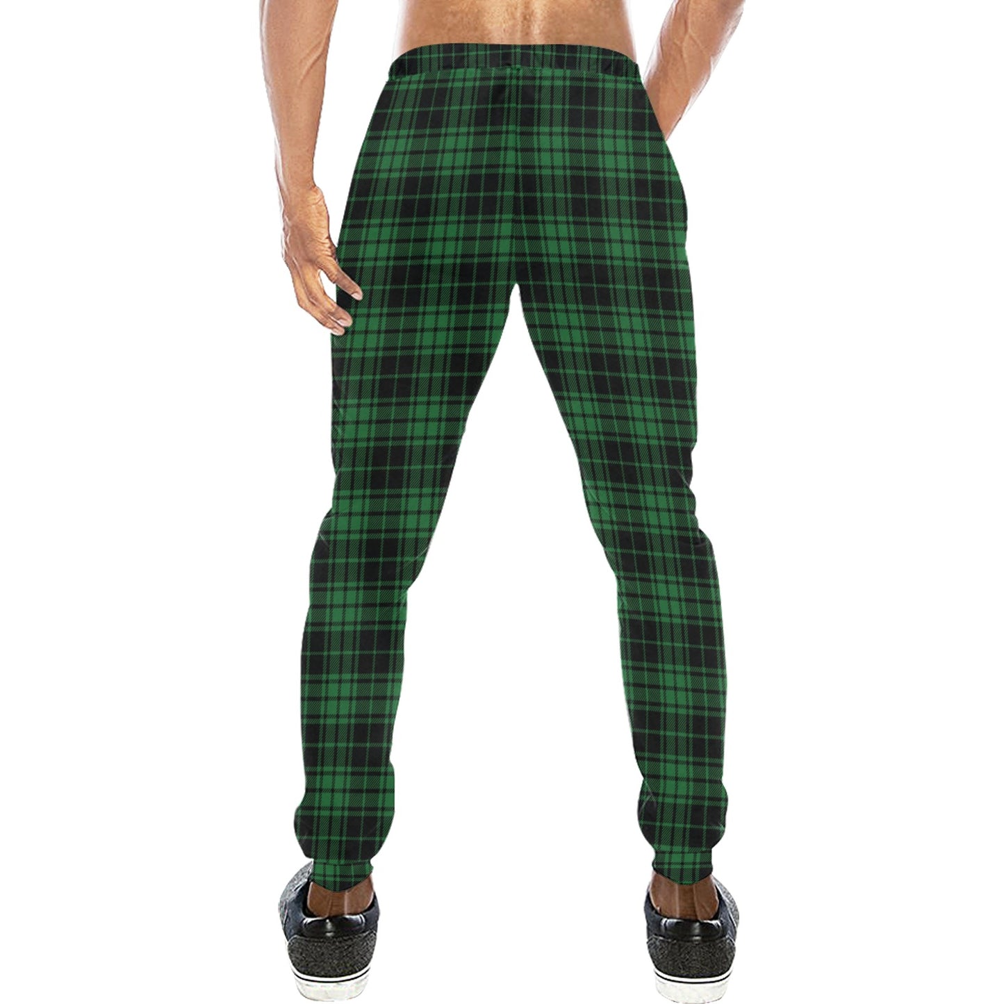 Green Tartan Plaid Pattern Men's Sweatpants