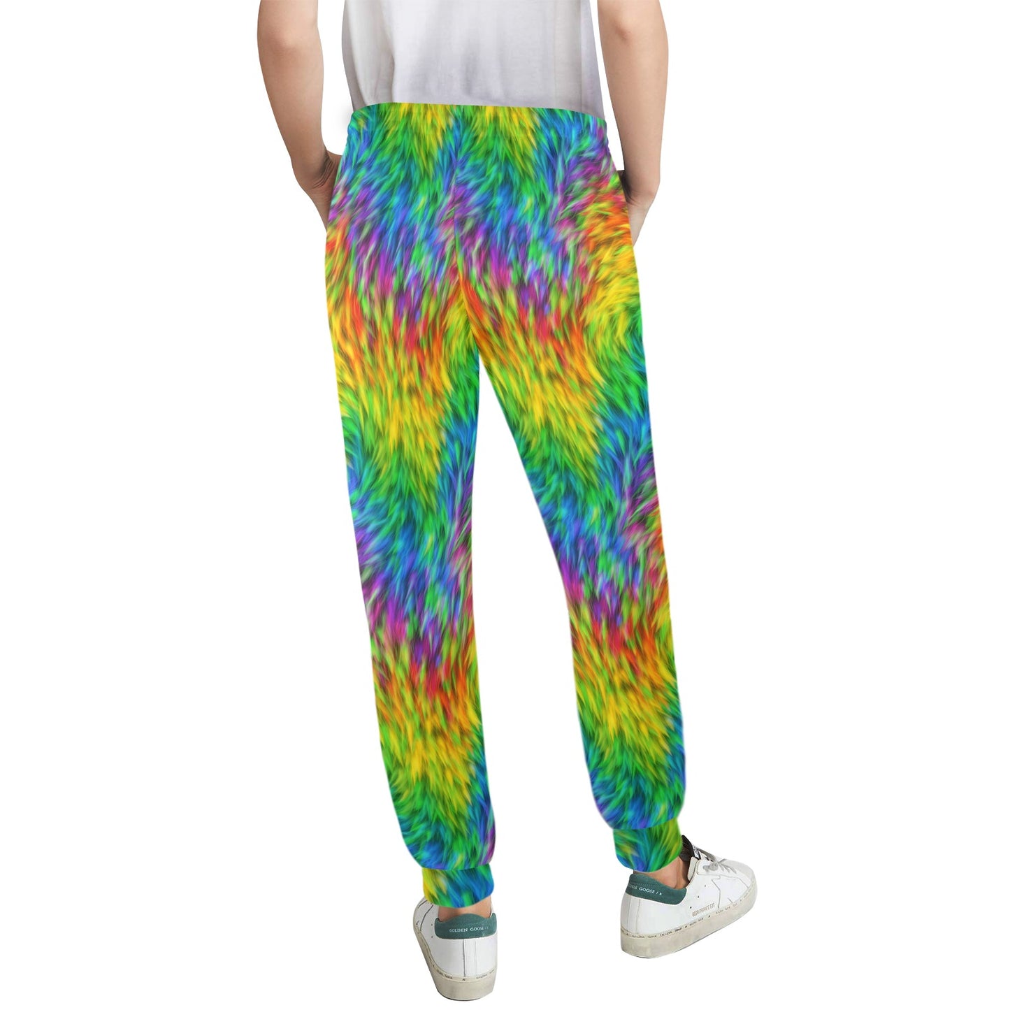 Rainbow Fur Design Print Women's Casual Track Pants
