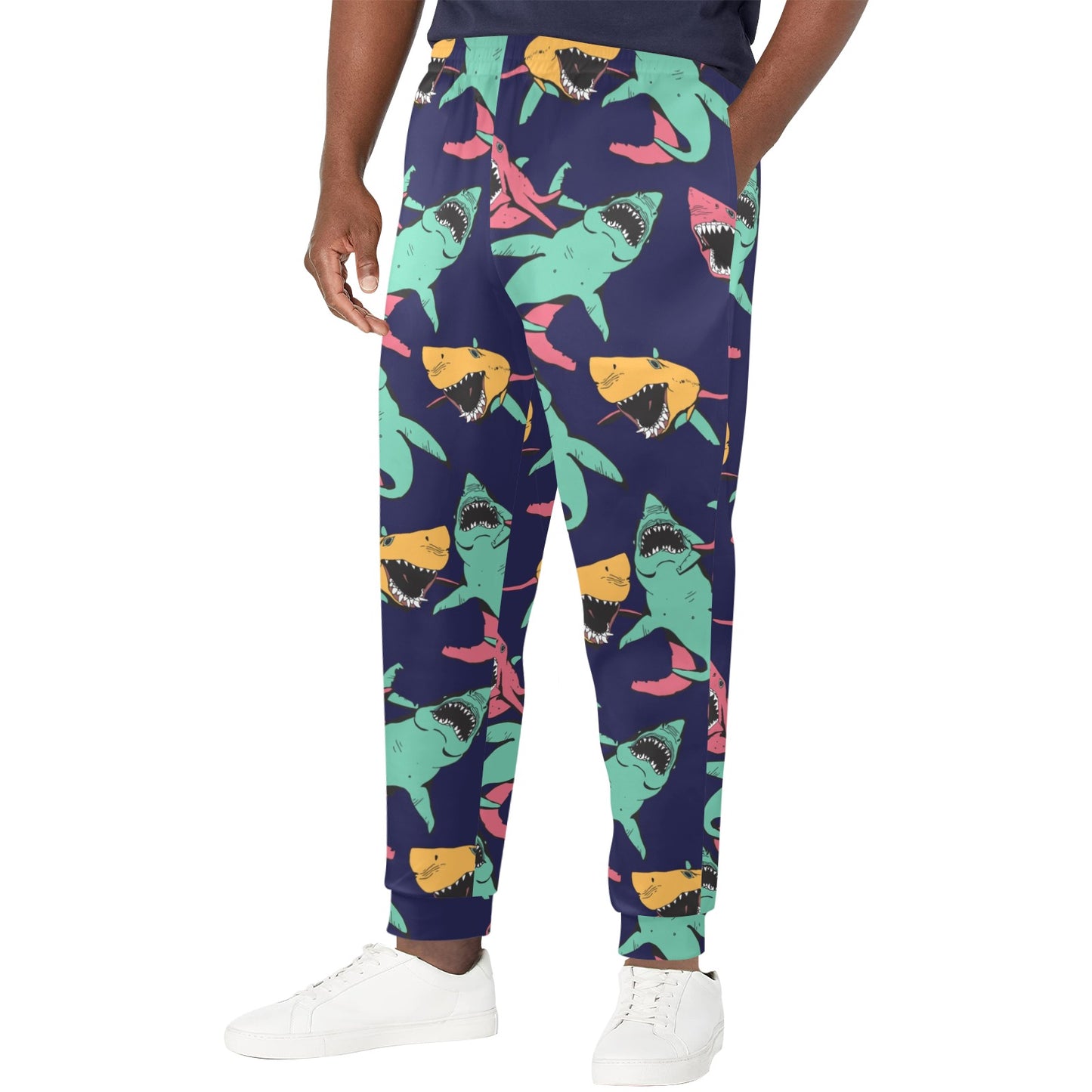 Shark Bite Pattern Men's Casual Track Pants