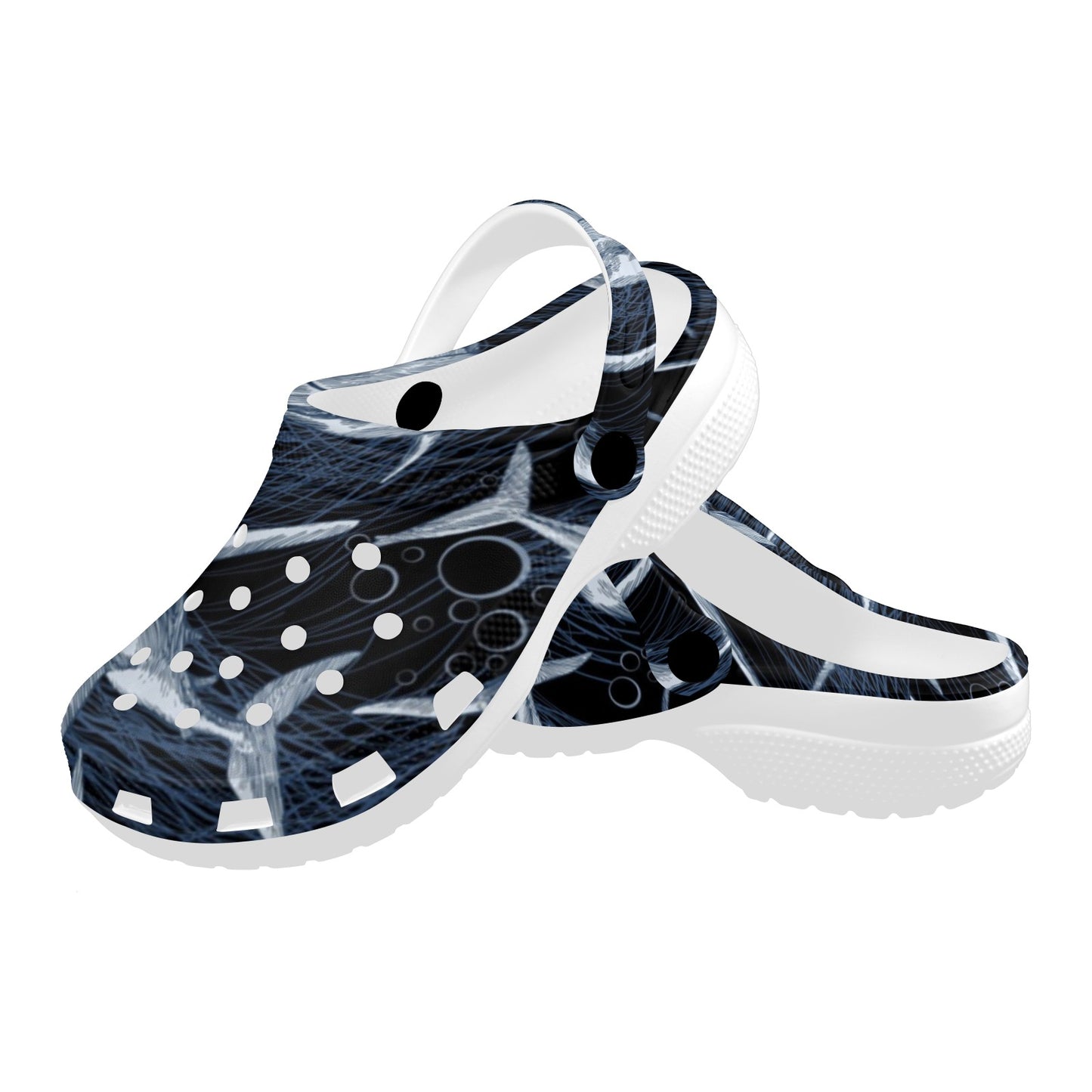Shark Print Pattern Unisex Clogs Shoes