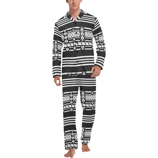 Samoan Tattoo Print Design LKS304 Men's Long Pajama Set