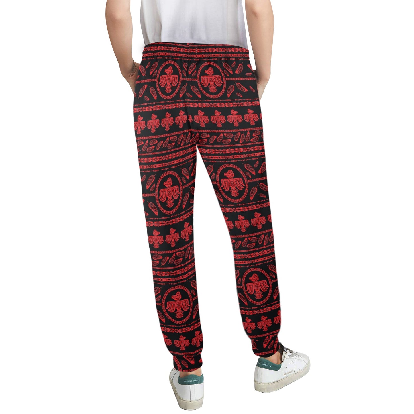 Native American Eagle Themed Print Women's Casual Track Pants