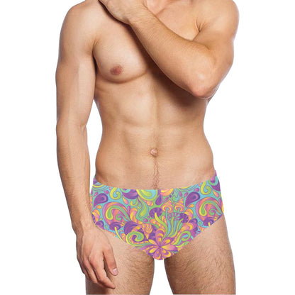 Psychedelic Mushroom Pattern Print Design A05 Men's Swimming Briefs