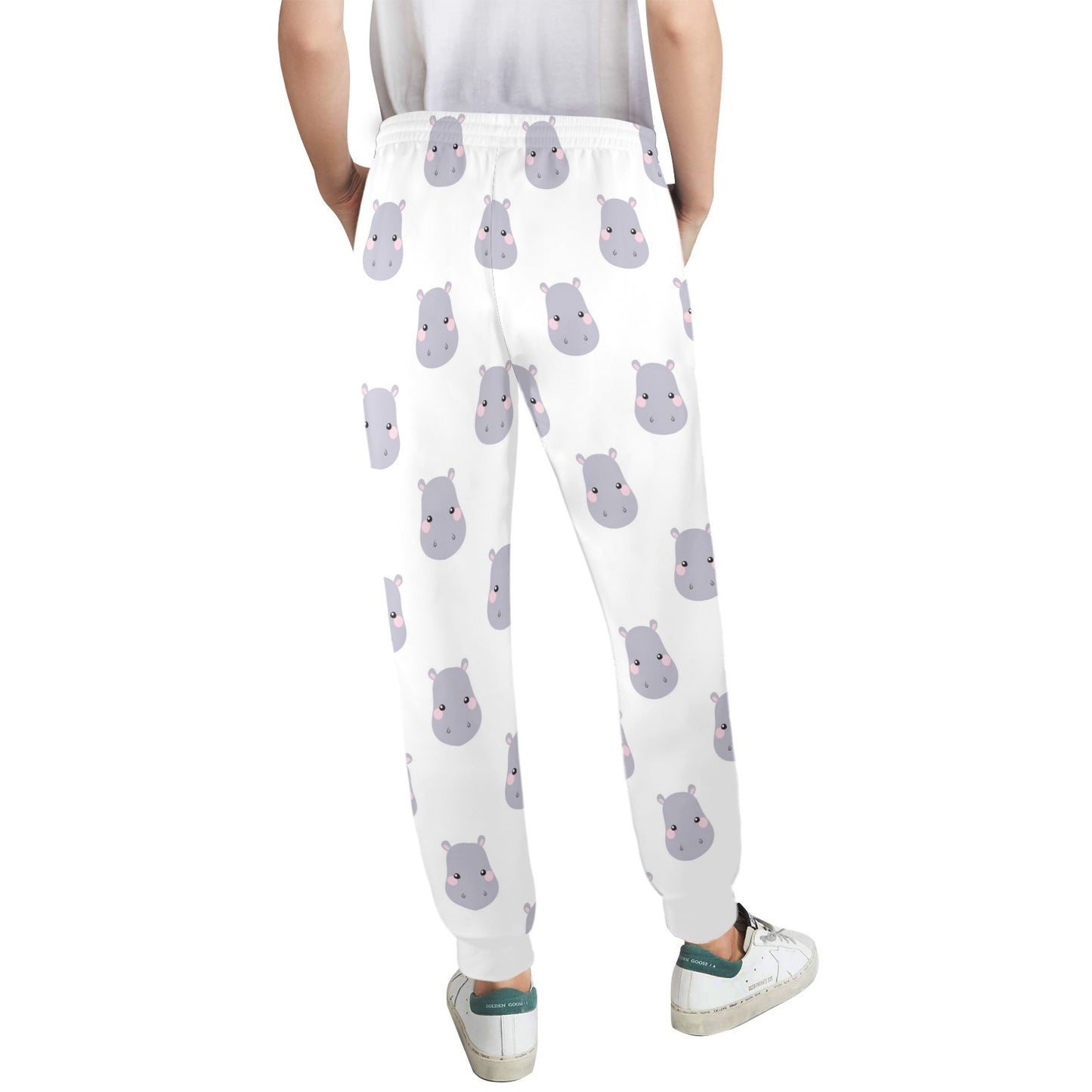 Hippo Design Print Pattern JJ0350 Women's Casual Track Pants