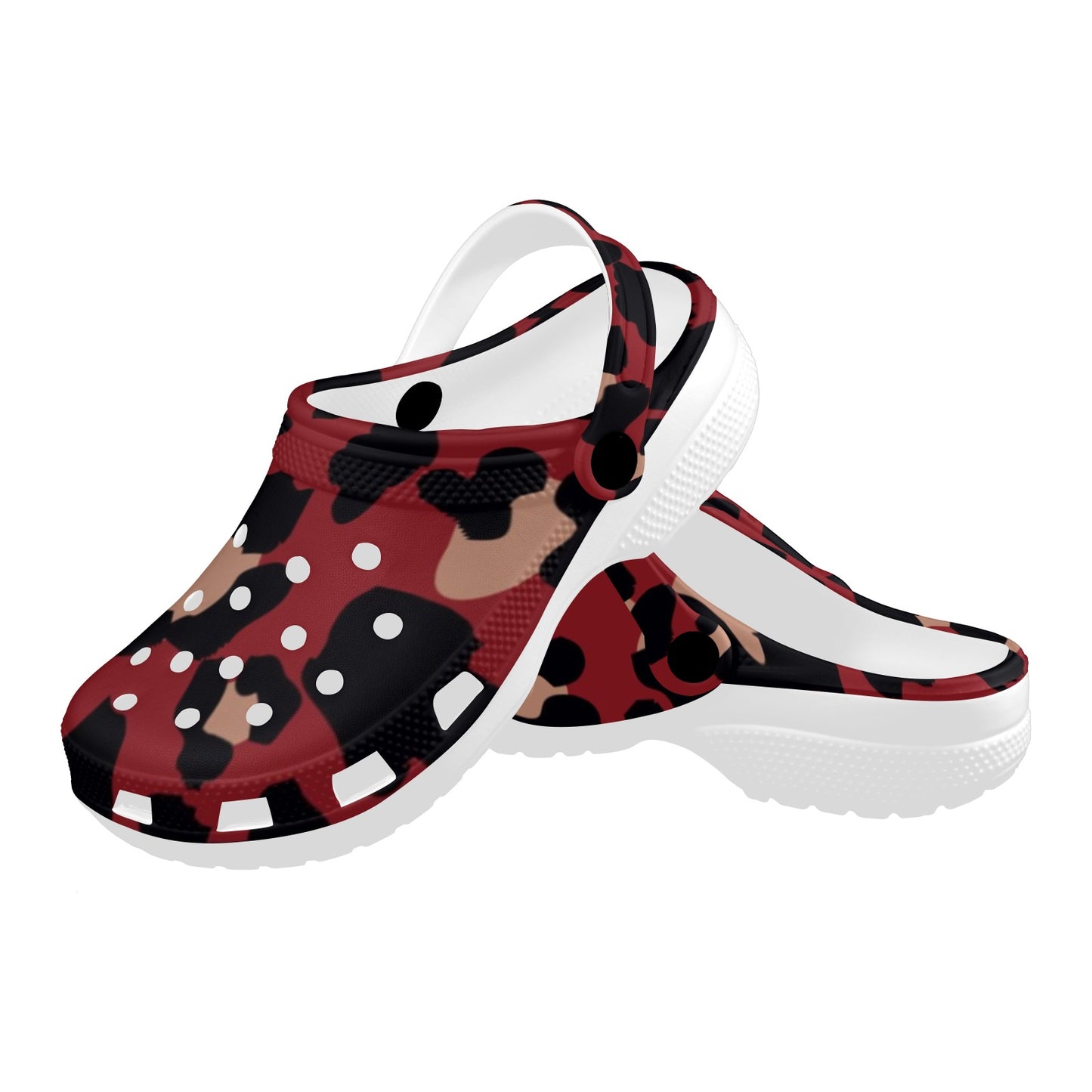Cheetah Red Print Pattern Unisex Clogs Shoes