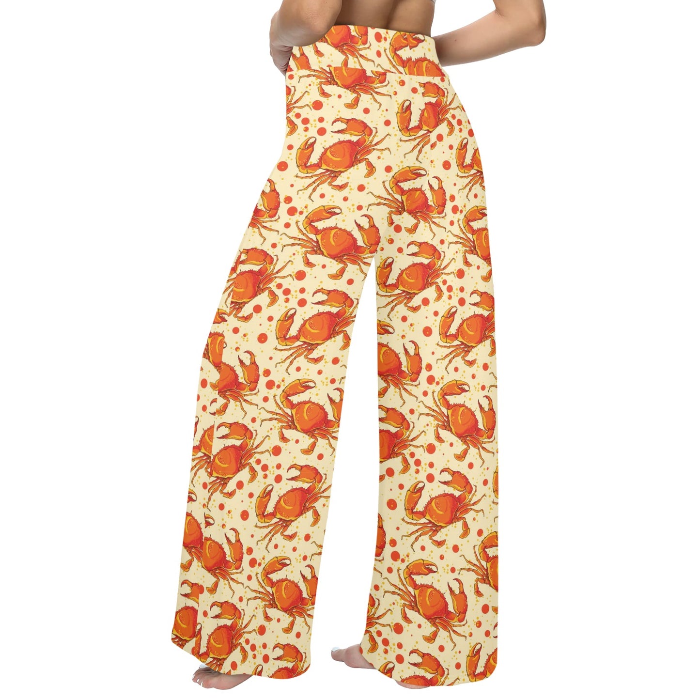 Crab Pattern Print Design 01 Women's Wide Leg Lounge Pants