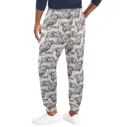 Owl Realistic Themed Design Print Men's Casual Track Pants