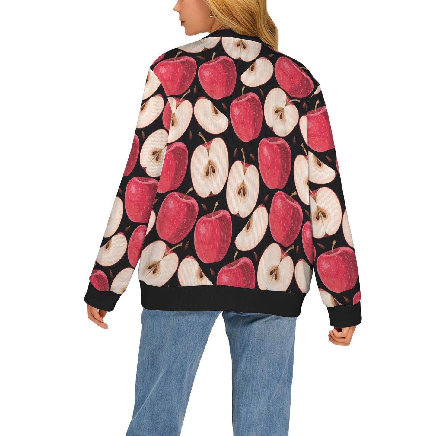 Apple Pattern Print Design AP02 Women's Cardigan