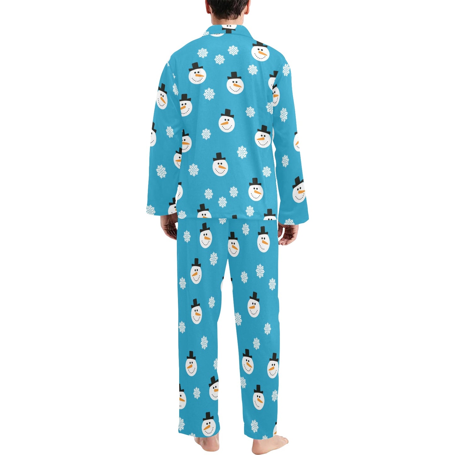 Snowman Print Design LKS303 Men's Long Pajama Set