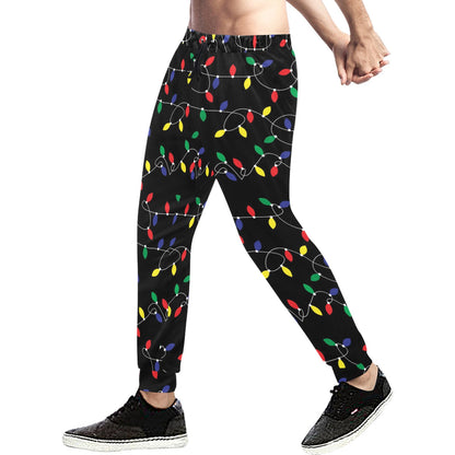 Christmas Light Pattern Print Design 04 Men's Sweatpants