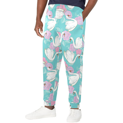 Swan Pattern Print Design 03 Men's Casual Track Pants