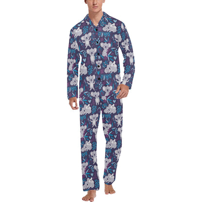 Koala Cute Themed Design Print Men's Long Pajama Set