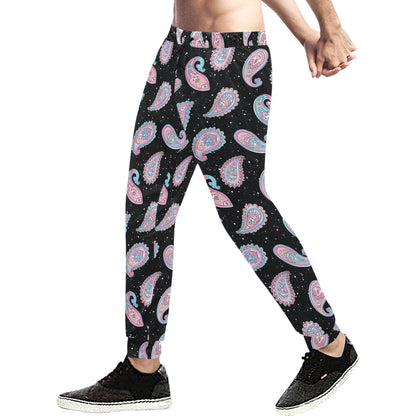 Paisley Pink Design Mandala Print Men's Sweatpants