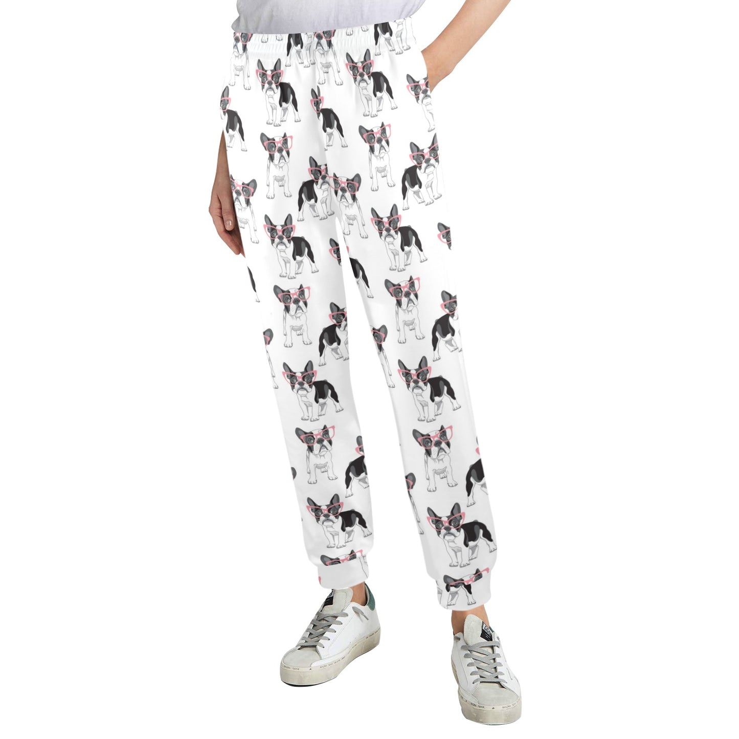 Boston Terrier Pattern Print Design 03 Women's Casual Track Pants