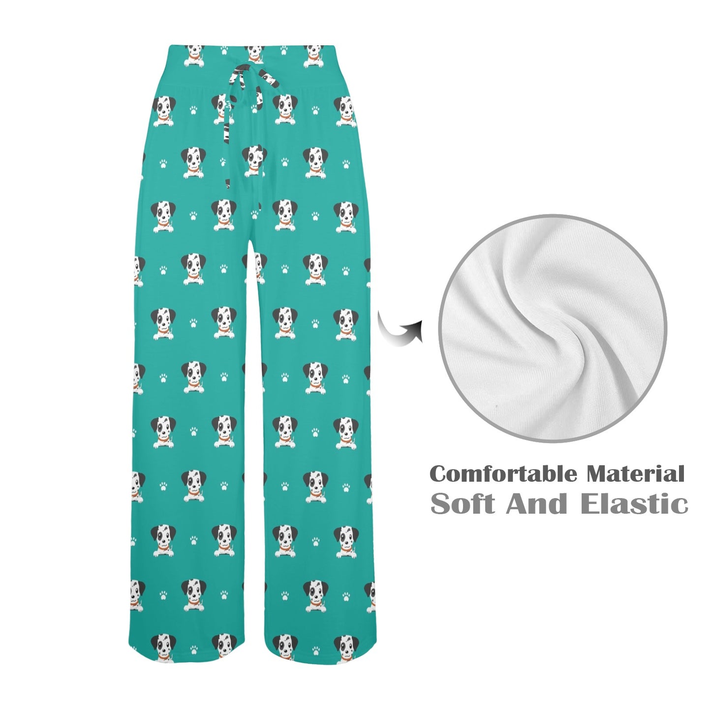 Dalmatians Design Print Pattern JJ053 Women's Wide Leg Lounge Pants