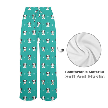 Dalmatians Design Print Pattern JJ053 Women's Wide Leg Lounge Pants
