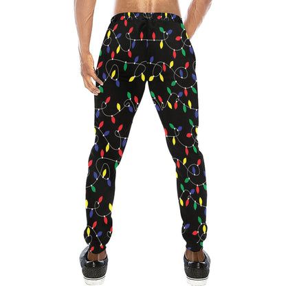Christmas Light Pattern Print Design 04 Men's Sweatpants