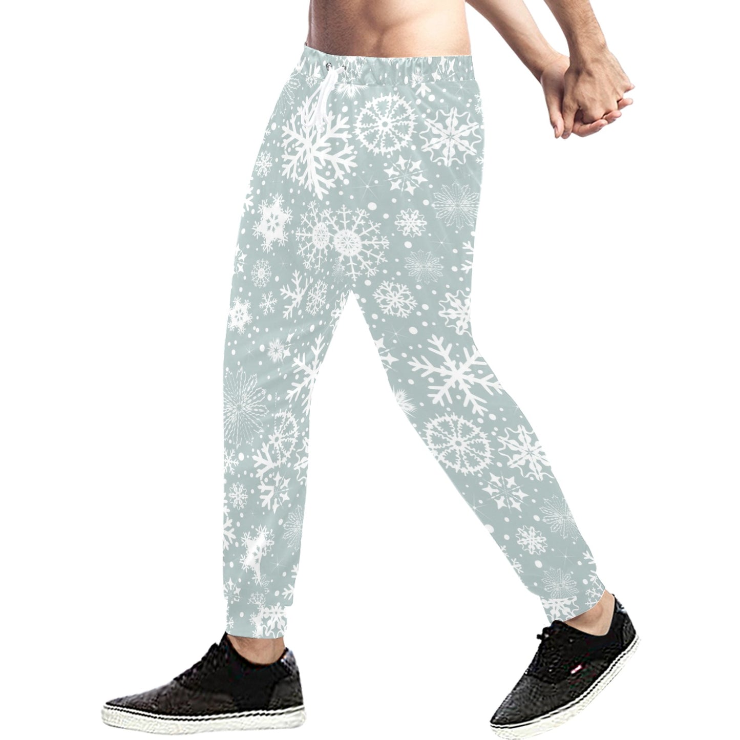 Snowflake Print Design LKS303 Men's Sweatpants
