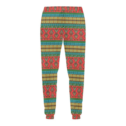 African Colorful Zigzag Print Pattern Men's Sweatpants
