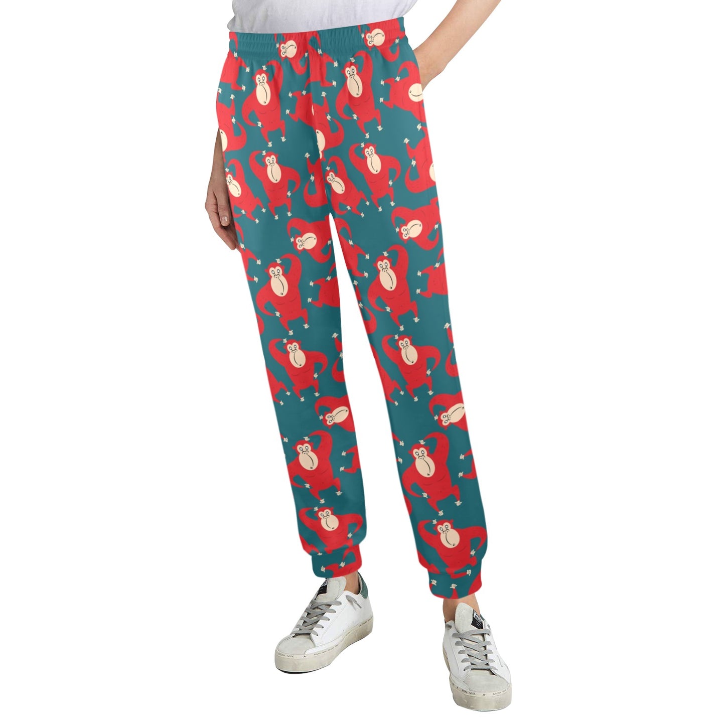 Chimpanzee Pattern Print Design 04 Women's Casual Track Pants