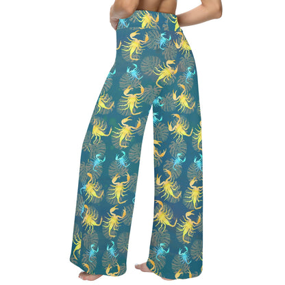 Scorpion Pattern Print Design 02 Women's Wide Leg Lounge Pants