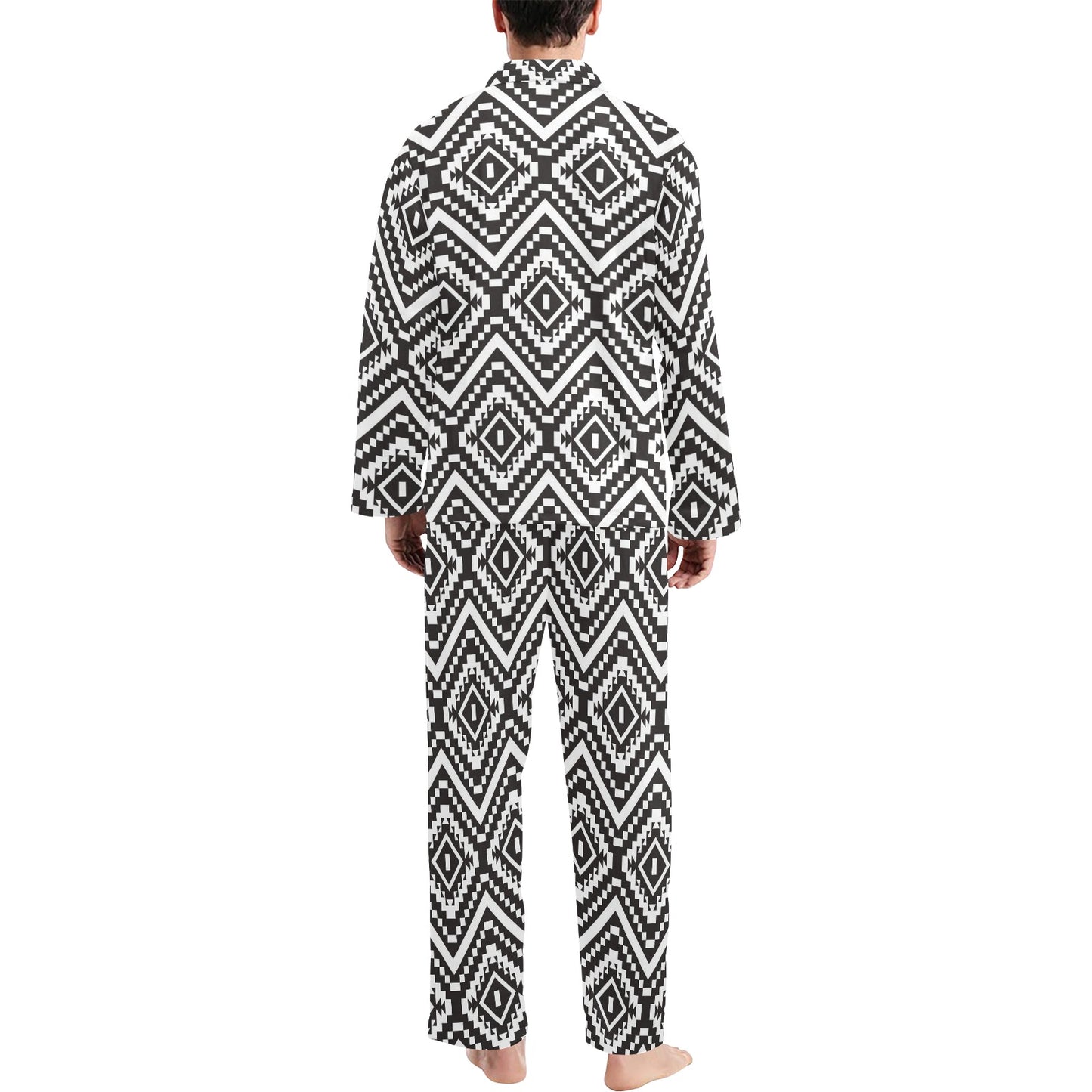 Tribal Pattern Print Design LKS303 Men's Long Pajama Set