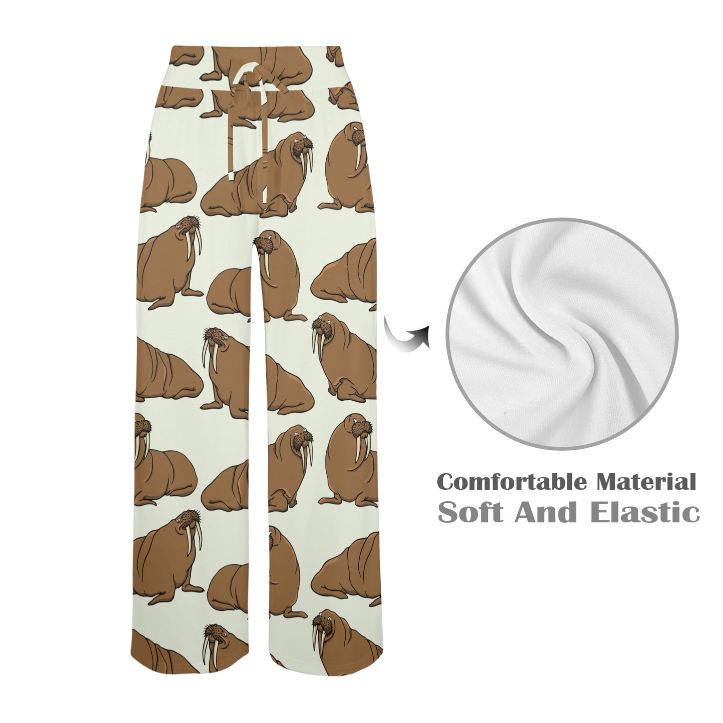 Walrus Pattern Print Design 03 Women's Wide Leg Lounge Pants