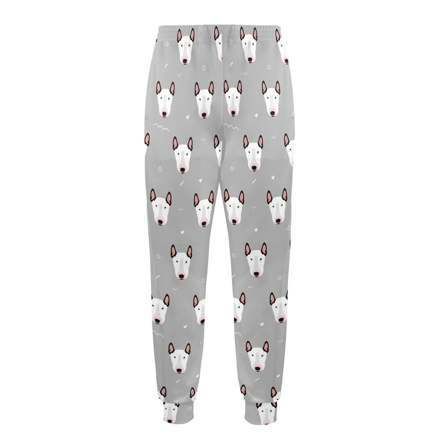 Bull Terrier Head Print Pattern Men's Casual Track Pants