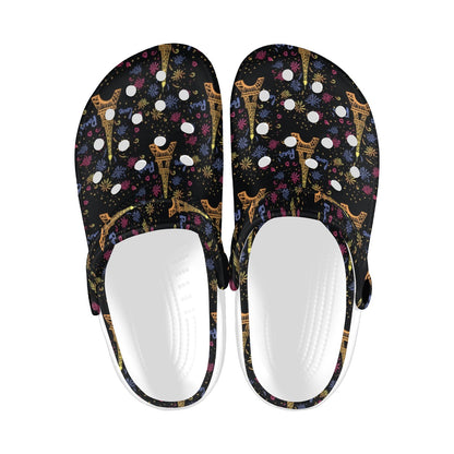 Eiffel Tower Love Paris Print Unisex Clogs Shoes
