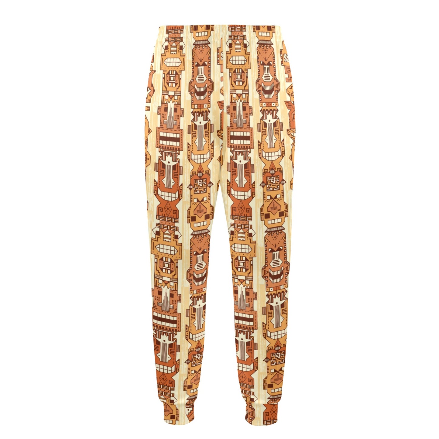 Tiki Orange Vertical Pattern Men's Casual Track Pants