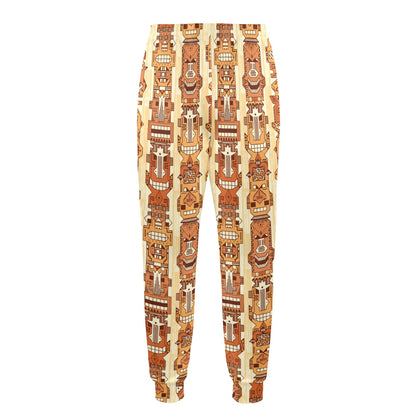 Tiki Orange Vertical Pattern Men's Casual Track Pants