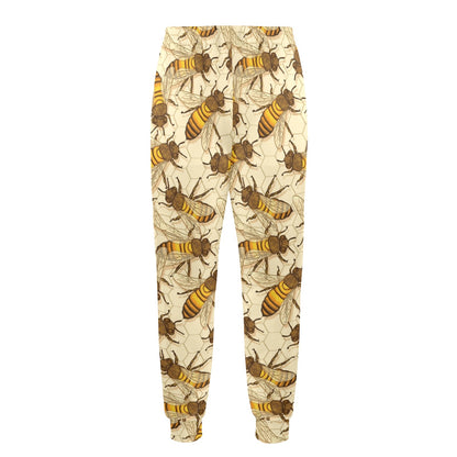 Bee Pattern Print Design BEE05 Men's Casual Track Pants