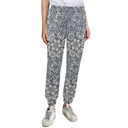 Elegant Floral Print Pattern Women's Casual Track Pants