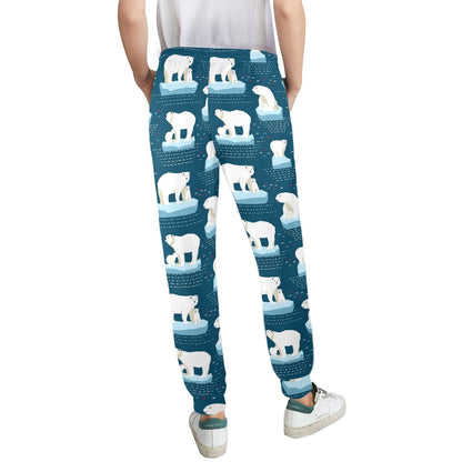 Polar Bear Pattern Print Design PB02 Women's Casual Track Pants