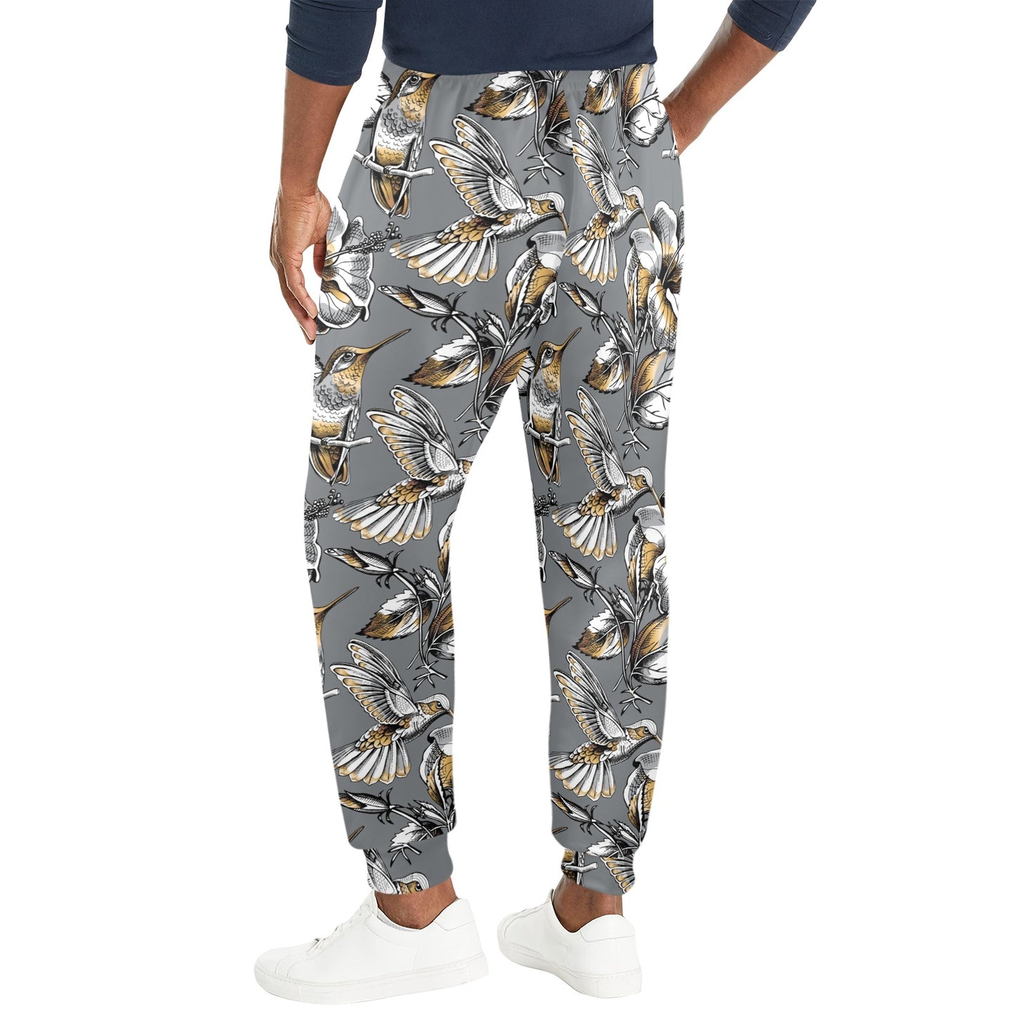 Hummingbird Pattern Print Design 02 Men's Casual Track Pants