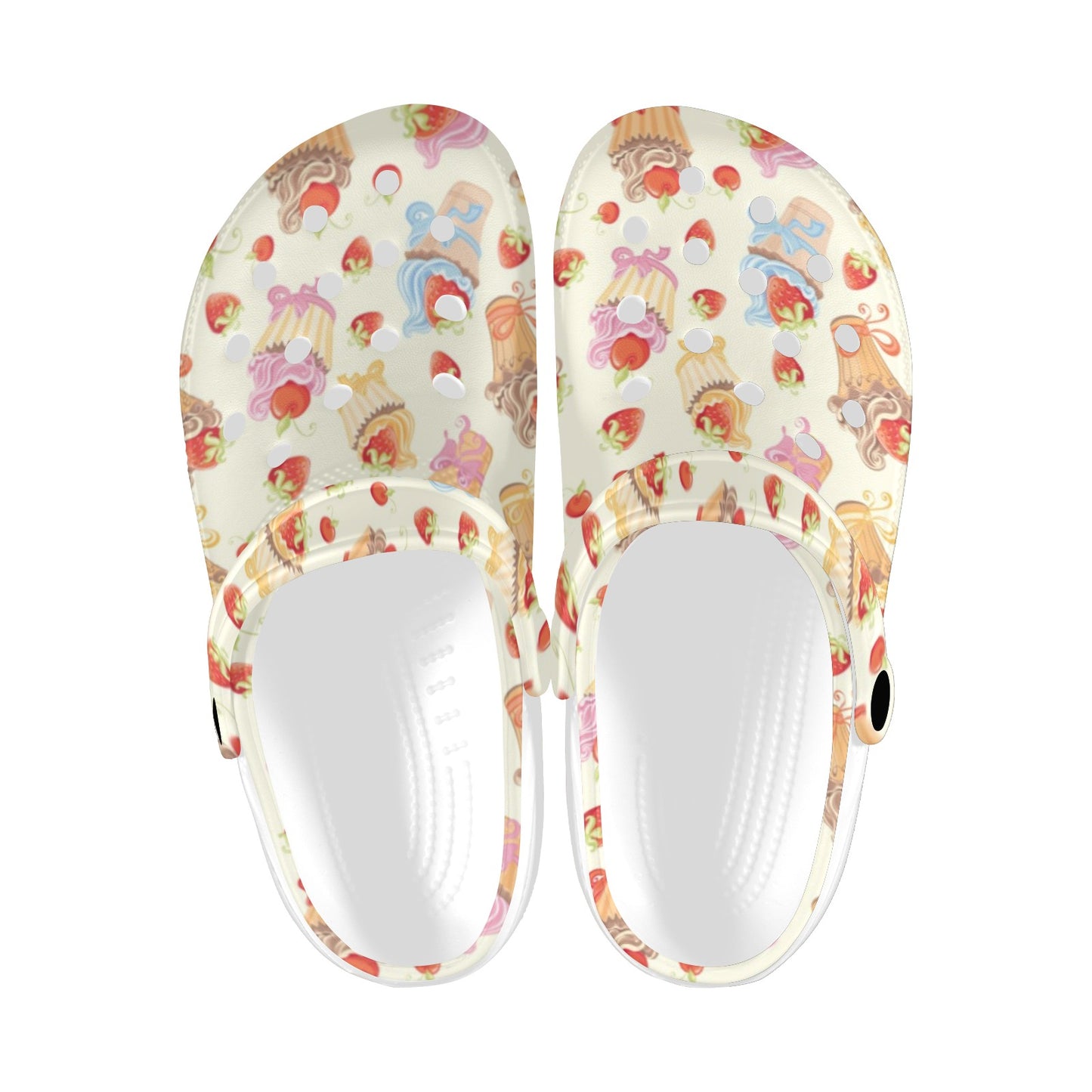 Cupcakes Strawberry Cherry Print Unisex Clogs Shoes