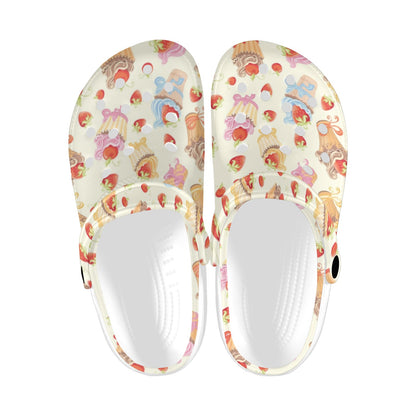Cupcakes Strawberry Cherry Print Unisex Clogs Shoes