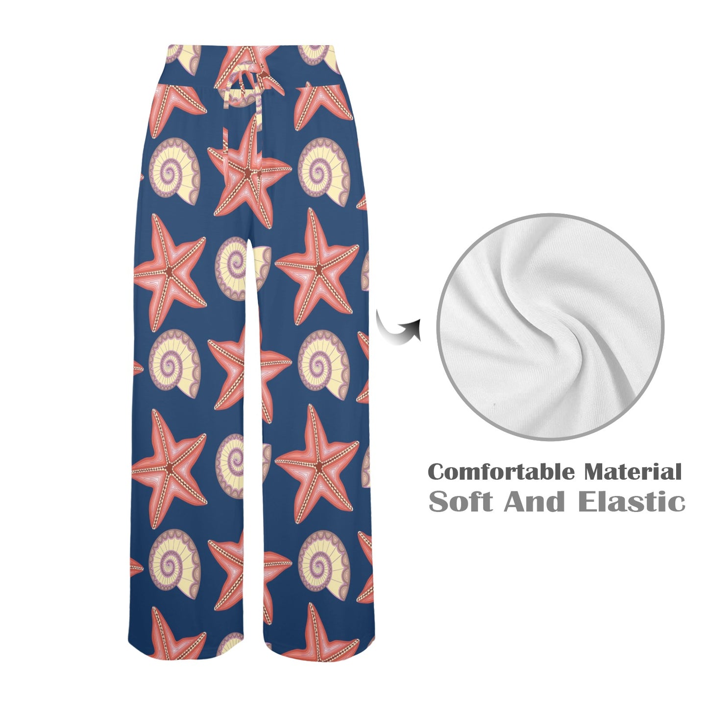 Starfish Pattern Print Design 03 Women's Wide Leg Lounge Pants
