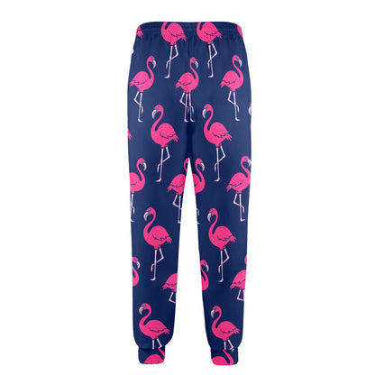 Pink Flamingo Pattern Men's Casual Track Pants