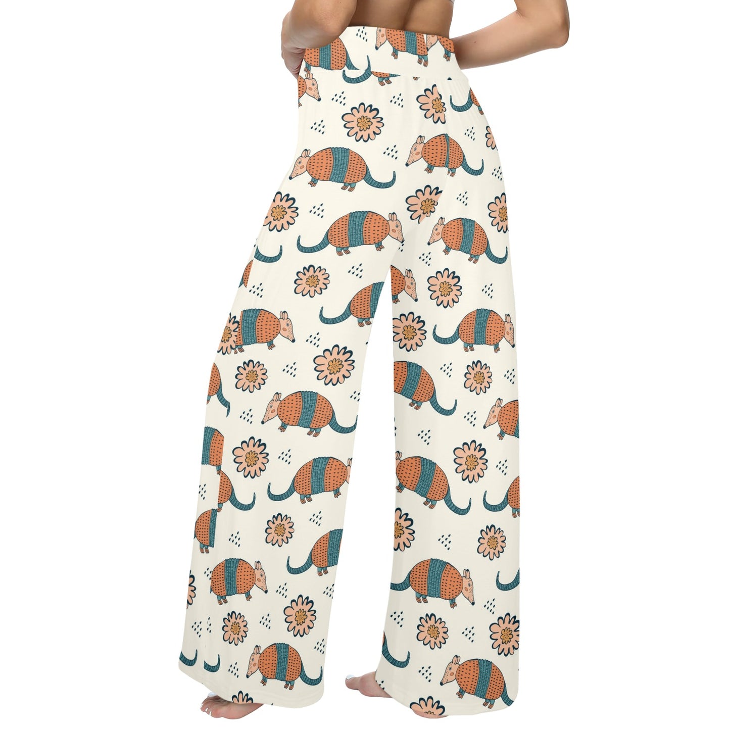 Armadillo Pattern Print Design 02 Women's Wide Leg Lounge Pants