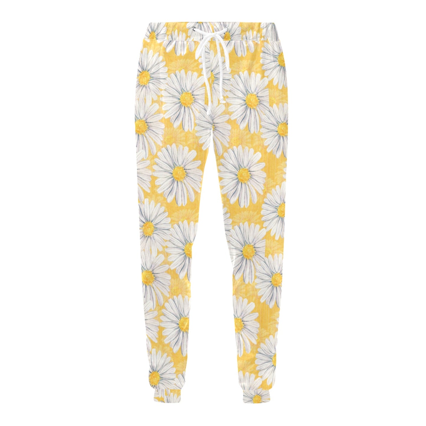 Daisy Yellow Watercolor Print Pattern Men's Sweatpants
