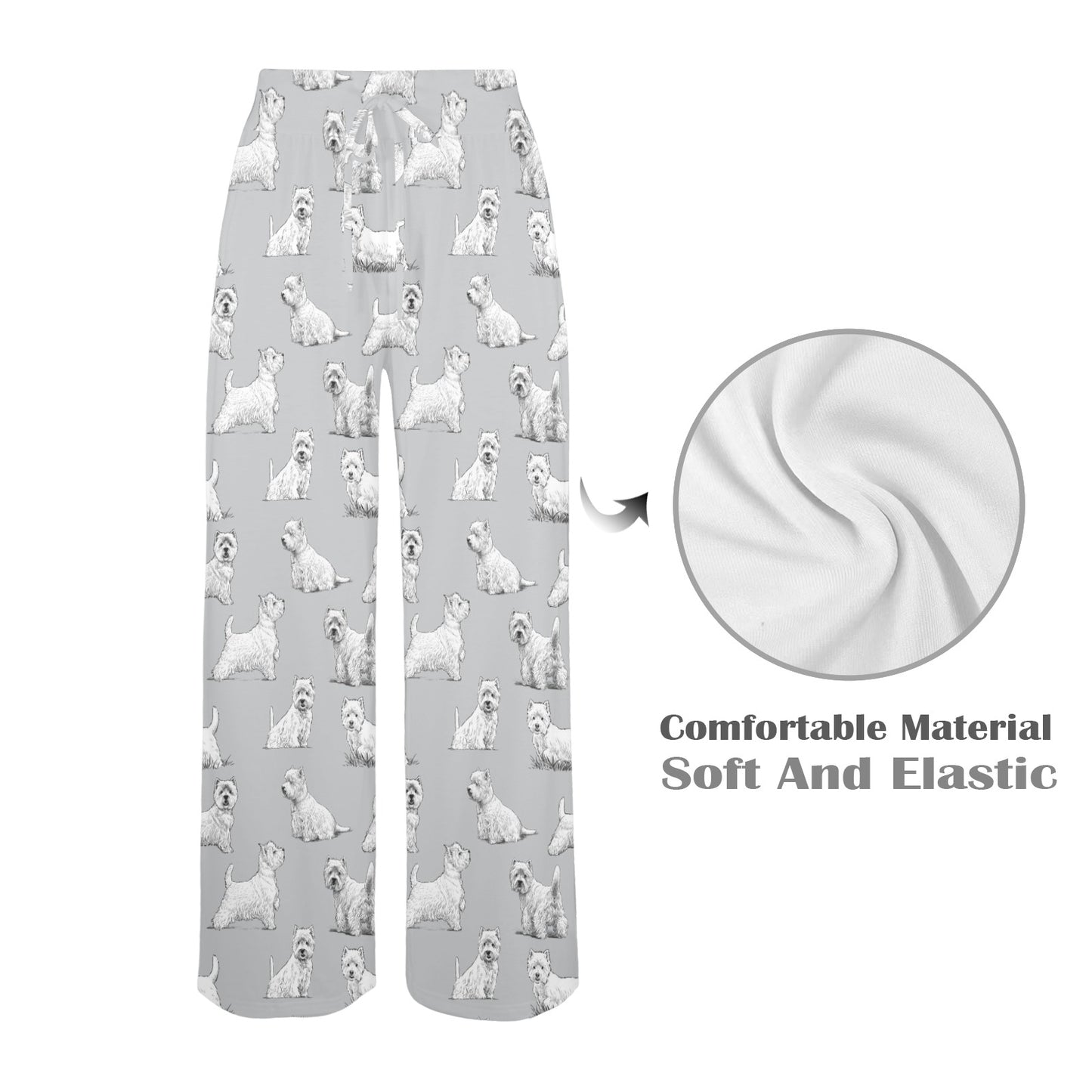 Scottish Terriers Print Design LKS3011 Women's Wide Leg Lounge Pants