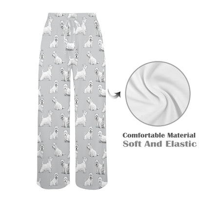 Scottish Terriers Print Design LKS3011 Women's Wide Leg Lounge Pants
