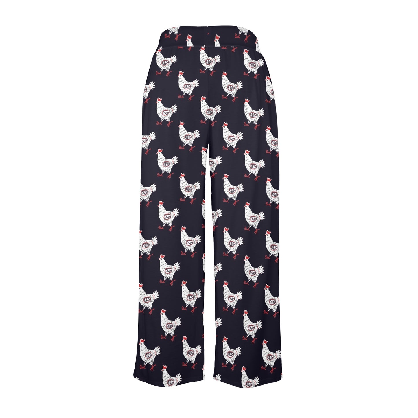 Chicken Pattern Print Design 03 Women's Wide Leg Lounge Pants