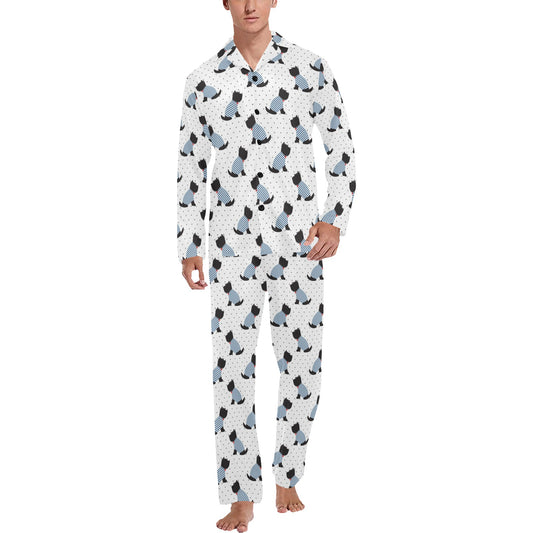 Scottish Terriers Print Design LKS3013 Men's Long Pajama Set